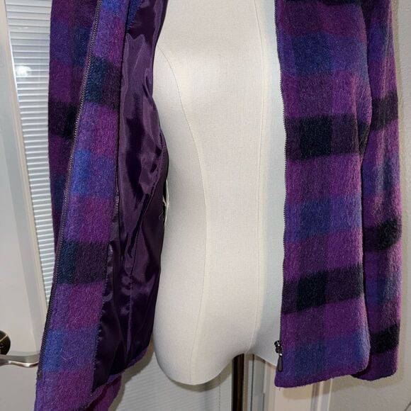 Dress Barn wool purples-pinks-blues plaid full zipper & lined lightweight sz 10 - Picture 6 of 13